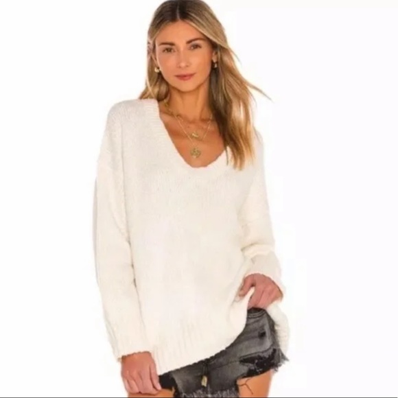 Free People Sweaters - NWT Free People Women’s Brookside Oversized Tunic Sweater Ivory Size L